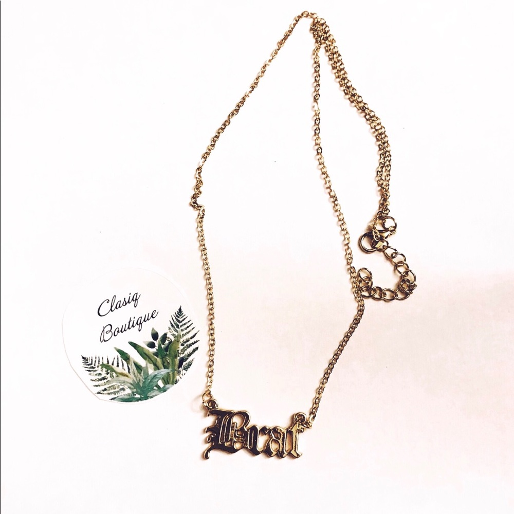 Gold BRAT Necklace